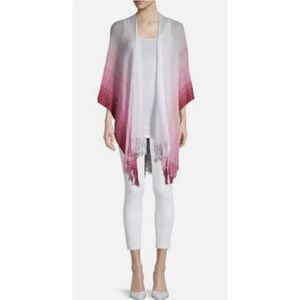 Missoni Fringed Ombre Chevron Cotton Cape Pink and Red Made in Italy NWT OSFA
